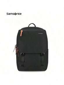 Samsonite TR1*08110 Artistic Laptop Backpack, Preppy Design, Water-Repellent And Wear-Resistant Fabric, Large Main Compartment, Luggage Strap Connection, Versatile School Style, Black