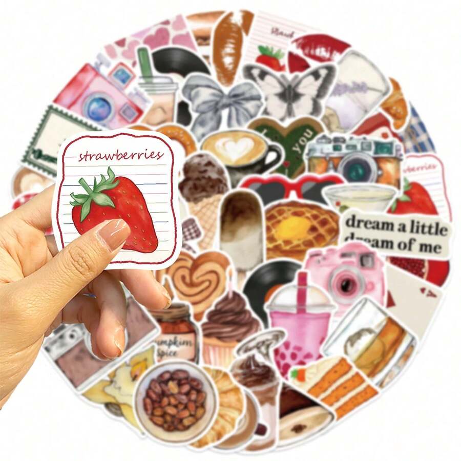 50 piezas de pegatinas inspiradoras de garabatos multiusos, decorativas para iPad, equipaje, cuaderno, impermeables para manualidades DIY - por defecto - Ver 1