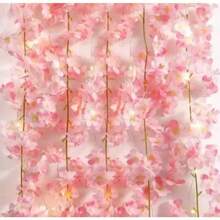 Pink Cherry Blossom Simulation Foliage 2 Meter Pink Flower Chain - 淺粉色 - 查看 2