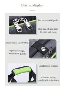 Foldable Cat Carrier, Portable Bag For Small Dogs, Cat Travel Bag For Car, Expandable Pet Backpack With Large Capacity, Portable And Lightweight Cat Carrier, Travel Supplies For Pets - Xám + cam - Xem 8