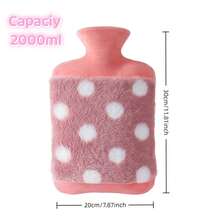 2L große Wärmflasche mit Bezug, Plüsch Wärmekissen, Naturkautschuk, abnehmbarer Außenbezug für Wärme, geeignet für Kinder, Freundin, Familie, Weihnachten, Geburtstag