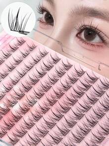100 racimos de pestañas postizas individuales DIY, 3 longitudes mixtas de 1,1-1,3 mm, ultra delgadas de 0,07 mm, suaves y ligeras, fáciles de aplicar para principiantes, maquillaje de ojos diario natural