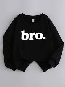 Felpa Con Stampe Alla Moda Per Ragazzi Tween Con Collo Tondo Per Look Casual Streetwear, Autunno-inverno