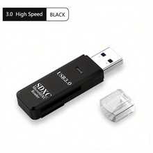 High Speed 2-In-1 Multi Card Card Reader USB 3.0 Mini SD TF Card Storage Flash Drive Adapter - Black - View 6