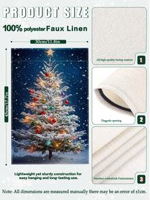 1pc Christmas Tree Garden Flag - Holiday Double-Sided Waterproof Burlap, 11.8"X17.7" - Outdoor Winter Decor, Outdoor Decoration (Flagpole Not Included)