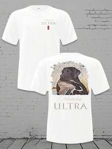 Men's Casual Crewneck T - Shirt - Michelob Ultra Duck Hunting Dog Graphic, 220g Breathable Cotton Tee - trắng - Xem 1