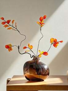 Vase en verre vintage pour la décoration de la maison - Vase à fleurs moderne de style milieu de siècle, centre de table rétro de luxe pour le salon, cadeau de pendaison de crémaillère