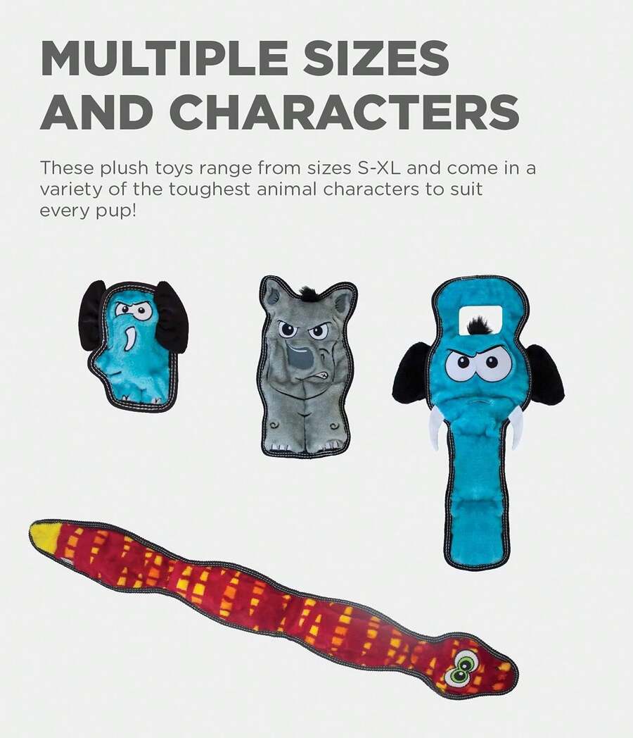 Outward Hound Seamz Elephant Plush Dog Toy, Small - 豹 - 查看 1