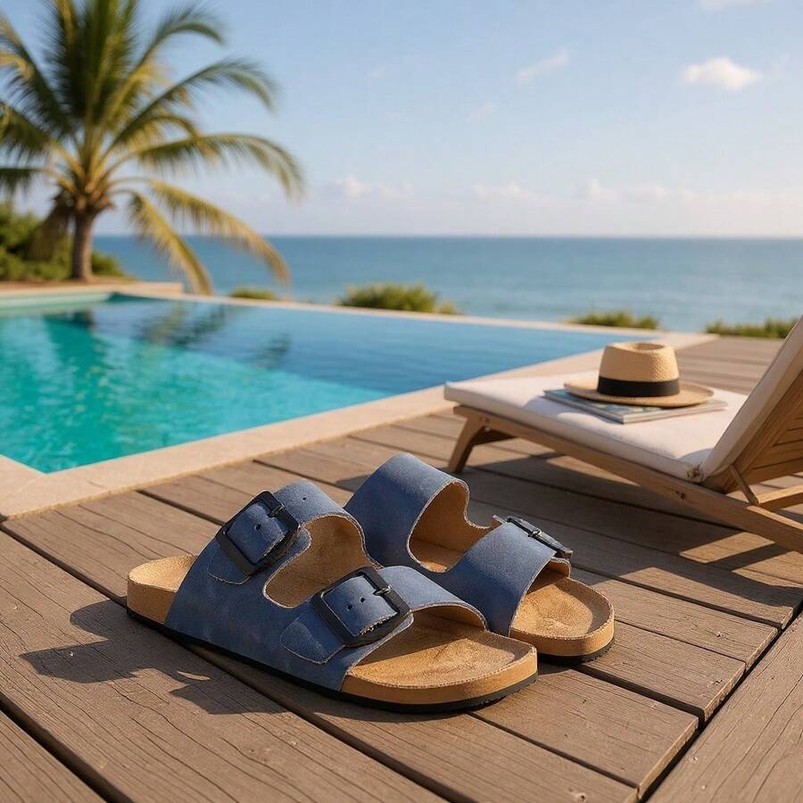 Fossil Blue Sandal Women's AN In Genuine Leather - 藏蓝色 - 查看 1