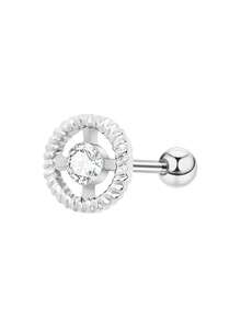 1 pièce Boucle d'oreille en acier inoxydable décontractée avec zircone multi-éléments pour cartilage, bijou pour hommes et femmes, cadeau quotidien ou de festival