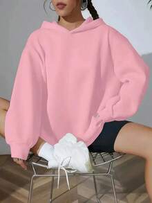 Pink Hawaiian Palm Tree Print Hoodie, Warm For Autumn/Winter - Pink - View 4
