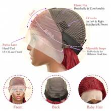 CEXXY Halloween Wigs! 40 Inch 200% Density Burgundy Color 13x4 Lace Front Wigs Human Hair Wavy HD Lace Front Wigs Human Hair Pre Plucked With Baby Hair Burgundy Color Human Hair Lace Front Wigs For Women 40 Inch 200% Density Burgundy Color 13x4 Lace Front Wigs Human Hair Wavy HD Lace Front Wigs Human Hair Pre Plucked With Baby Hair Burgundy Color Human Hair Lace Front Wigs For Women - S99J - Xem 11