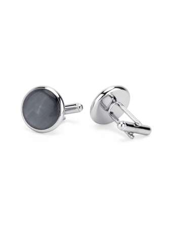 1 Pair Gun-Shaped Black Cat Eye Teardrop Round Cufflinks, Basic Suit Accessory, Daily Business Fashion Cufflink Set