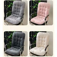 1 件超柔软毛绒长椅坐垫、加厚座垫和靠背垫套装，适用于办公椅、摇椅、秋冬