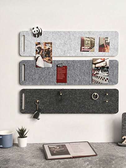 1 件装壁挂式留言板，浪漫留言板，带自粘软木条和毛毡，可用于公告和留言 - 长黑板公告板，软木板，钉板，愿景板