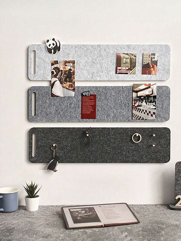 1 件装壁挂式留言板，浪漫留言板，带自粘软木条和毛毡，可用于公告和留言 - 长黑板公告板，软木板，钉板，愿景板