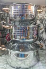 Budineras / cacerolas  de Cocina 6 piezas de acero inoxidable de alta calidad resistente, compatible con cualquier fuente de calor incluyendo inducción. - Plateado - Ver 3