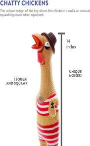 Outward Hound By Charming Pet Squawkers Earl Latex Squeaky Rubber Chicken Dog Toy, Funny Interactive Holiday Toy For Dogs, Large Size - 瘸腿爺爺 - 查看 3