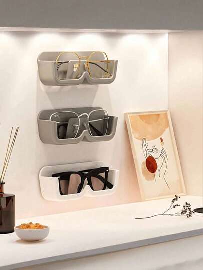 Stojak na okulary, ścienny stojak na okulary przeciwsłoneczne do łazienki, możliwość przechowywania okularów korekcyjnych, ścienny stojak na okulary przeciwsłoneczne do sypialni, stojak na okulary przeciwsłoneczne, odporny na nacisk i dziurkowanie, stojak na biżuterię i drobiazgi, odpowiedni do toaletki w sypialni, stojak na okulary przeciwsłoneczne bez wiercenia, ścienny stojak na okulary przeciwsłoneczne do łazienki, ozdoby świąteczne, prezenty świąteczne
