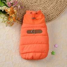 Windproof Dog Jacket, Cotton Pet Coat, Winter Pet Dog Clothes, Small Dog Leather Label Bulldog Jacket, Thick Schnauzer Vest, Machine Washable