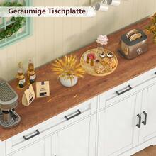 Buffetschrank mit Stauraum, großer Sideboard-Buffetschrank mit 3 Schubladen, Bauernhaus-Kaffeebarschrank, Holz-Buffettisch für Küche, Wohnzimmer, weiß