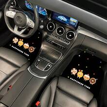 4pcs Cute Bear/Donut Pattern Car Floor Mats, Soft Plush Lining, Easy Installation - Fit For Sedan, SUV, Enhanced Car Interior Accessories, Unisex Holiday Gift