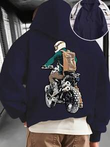 005|Enviado desde México|Sudadera cardigan para hombres Sudadera de capucha de color azul oscuro con impresiones relacionadas con "Better Call Saul", como "IN LEGAL TROUBLE?", "SUE 'EM NOW" y "IT'S ALL GOOD MAN", ofreciendo un estilo atractivo y una referencia interesante para los - Azul - Ver 1