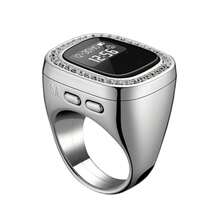 502# OLED-skärm Flerkanalig vibrationspåminnelse Tid Datum Larmfunktion Muslimsk islamisk bön Smart ring, Unisex elektronisk räknarring - Multifärgad - Visa 17