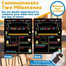 First &Amp; Last Day Of School Board, 14 X 11 In First Day Of School Chalkboard, Double Sided Reusable Photo Sharing Prop For Kindergarten