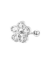 1 pièce Boucle d'oreille en acier inoxydable décontractée avec zircone multi-éléments pour cartilage, bijou pour hommes et femmes, cadeau quotidien ou de festival