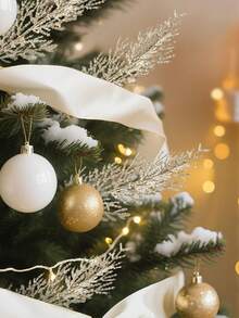 18pcs-Christmas Glitter Stems Artificial Pine Tree Picks For Christmas Tree Ornaments Fillers, DIY Xmas Wreath, Crafts, Garland, Holiday, Party, Wedding And Home Decoration,Christmas Pick Artificial Glitter Berry Stem Pine Tree Decor, DIY Tree Ornament For Halloween Party, Holiday, Wedding And Home Decoration(Champagne Gold) - Champagne - View 2