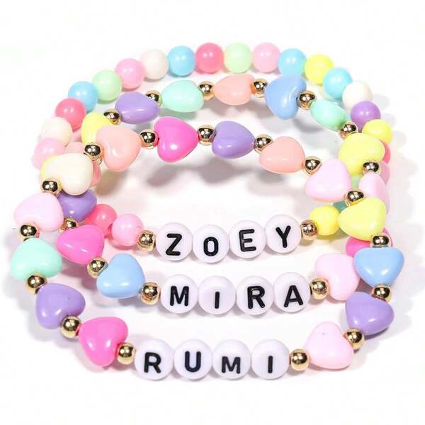 Demon Hunters Merch Rumi Zoey Mira Inspired Bracelets 3 Pcs Stackable Stretch Friendship Beaded Bracelets For Unique Merchandise Jewelry Gifts For Fans Women Men