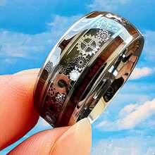 1 Piece Heavy Duty 316L Stainless Steel Ring - Industrial Gothic Style Inlaid Machine Gear Design, Dome Polished Finish, Unisex - Birthday, Christmas, Valentine's Day Gift - Suitable For Daily And Formal Wear, Party Accessory, Punk Fashion, High-Quality Craftsmanship, Unique Piece - 10 - Xem 2