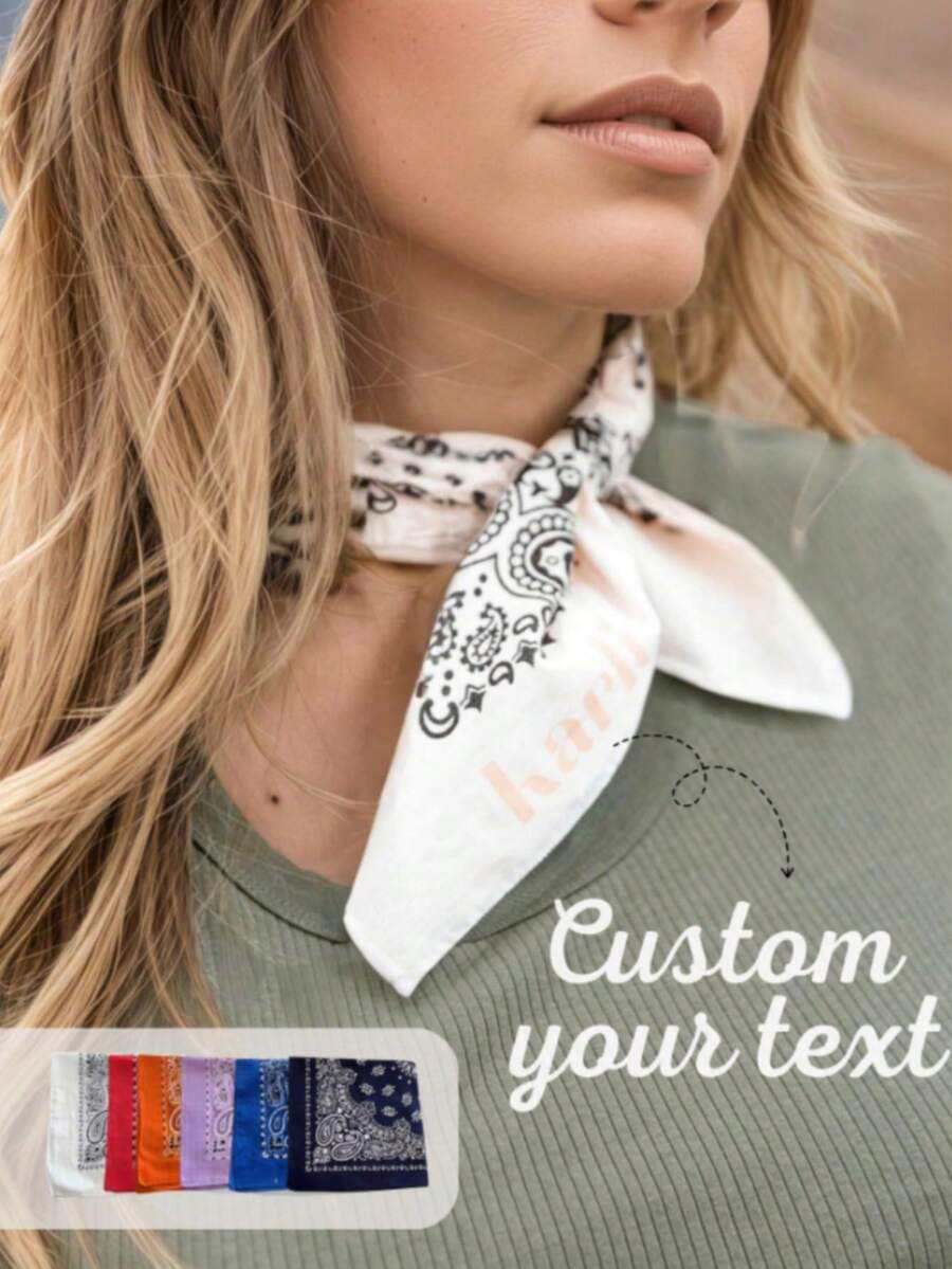 Custom Neck Scarf, Custom Handkerchief, Personalized Belt Accessory, Fashion Bag Decoration, Stylish Hair Wrap, Bridesmaid Party Favor, Wedding Gift Keepsake, Unique Fashion Accessory