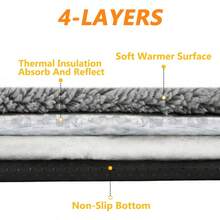 [Super Soft] Self Warming Pet Bed Mat - Super Soft, Thermal, Washable, Anti-Slip - For Small Medium Cats Dogs Puppy Kitten Indoor Outdoor - 灰色 - 查看 4