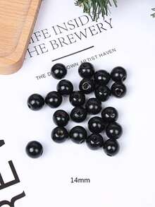 50 pièces Perles en bois de bonhomme de neige de Noël - Perles de bois rondes blanches d'hiver non finies pour l'artisanat DIY, la décoration de fête de Noël et la maison