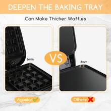 1pc 750W Waffle Maker, Makes 2 Crispy Waffles, Non-Stick Coated Plates, Temperature Control, Locking Clip, Cool-Touch Handle, Upright Storage, Compact Design Ideal For Small Kitchens - EU F Type Plug(220-240V) - View 5