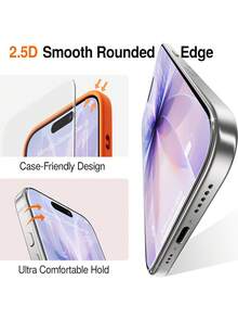 3pcs/Set High Definition Tempered Glass Screen Protector, Compatible With IPhone 17/17Pro/17Pro Max/16/15/14/13/12/11 Pro Max, Also Compatible With IPhone 7/8 Plus/X/XS Max/XR - 9H Hardness, High Definition Anti-Scratch - Clear - View 5