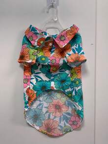 1 Stück Haustier Hawaii Blumenhemd, geeignet für alle Jahreszeiten, modisch & stylisch für kleine/mittlere Pudel, Teddys, Katzen, Hunderassen wie Pomeraner, Schnauzer, Chihuahua, Shih Tzu, Anti-Fellverlust & Sonnenschutz, Strand-/Street-Style