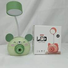 1pz Lindo Mini Lámpara De Escritorio Giratoria 360°,Luz Led Recargable con Sacapuntas - luz blanca - Ver 3