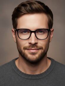 1 pieza Gafas clásicas de moda para hombres sin receta, con marco cuadrado grande y remaches decorativos, que favorecen el rostro, adecuadas para estudiantes, trabajo diario, look sin maquillaje, versátiles