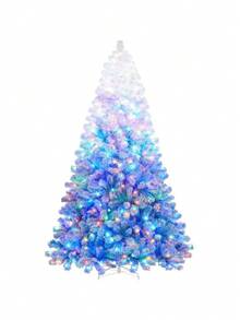 4.5/6/7.5ft Flocked Pre-Lit Christmas Tree Xmas Decorations With Foldable Stand
