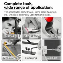 24 Piece Home DIY Tool Kit Pink Home Improvement Tool Set With Hammer, Screwdrivers, Pliers, Wrenches, Tape Measure, Storage Case And More For Household, Office Garage General Repair Small Hand Tool