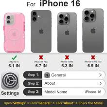 适用于 iPhone 16/15/14/13/12/11 系列透明手机壳，兼容 MagSafe，三层磁性充电盒，iPhone 16 Pro Max 重型防震防摔手机壳，适用于圣诞节、生日、新年礼物、冬季、送给家人、朋友、生日、女朋友、男朋友的礼物 - 粉色 - 查看 14