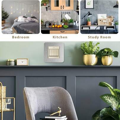 4pcs/Set Decorative Light Switch Cover Plates, Outlet Stickers For Furniture & Wall Decor, Suitable For Living Room, Office And Other Spaces
