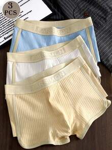 3pcs Men's Fashion Belt Design Briefs, Elastic Soft Breathable Comfort Underpants