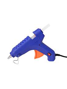 1 pieza Pistola de pegamento en caliente mini DIY de 20W, color azul/blanco, diseño, adecuada para manualidades, reparaciones del hogar, lechada de azulejos, portátil, calentamiento rápido y velocidad de pegado (enchufe UE)