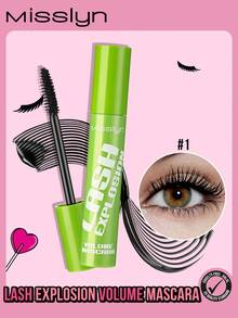 MISSLYN-LASH Explosive Volume Mascara, Volumizing, Lengthening, Curling, Multiplying, Layerable Formula, Black, Dramatically Thickens Lashes, Creates Natural To Bold Looks, Lengthens & Volumizes, Fan-Shaped Lashes, Creamy Texture, Volumizing, Lengthening, Curling, Multiplying, Infinitely Lengthening, Long-Lasting & Smudge-Proof, Layerable Application, Easy Removal - #1 Black - 查看 9