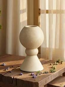 Set de 1 piesă de sfeșnice ceramice cu formă unică, sfeșnice artistice minimaliste în stil boem, potrivite pentru decorarea casei, frumoase piese centrale pentru birou, pot îmbunătăți atmosfera confortabilă a camerei de zi, dormitorului și sufrageriei, foarte potrivite pentru nunți, petreceri, decorațiuni pentru casă nouă și cadouri ideale pentru iubitorii de stil nordic.