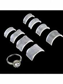 8/16/24pcs Transparent Ring Sizer Adjuster, Invisible Ring Resizer, Women Loose Ring Size Reducing Invisible Adhesive, DIY Sewing Jewelry Tools Set - Fit For Wedding Rings & Jewelry Comfort, Reducing Ring Guard For Loosen Rings - Multicolor - View 11